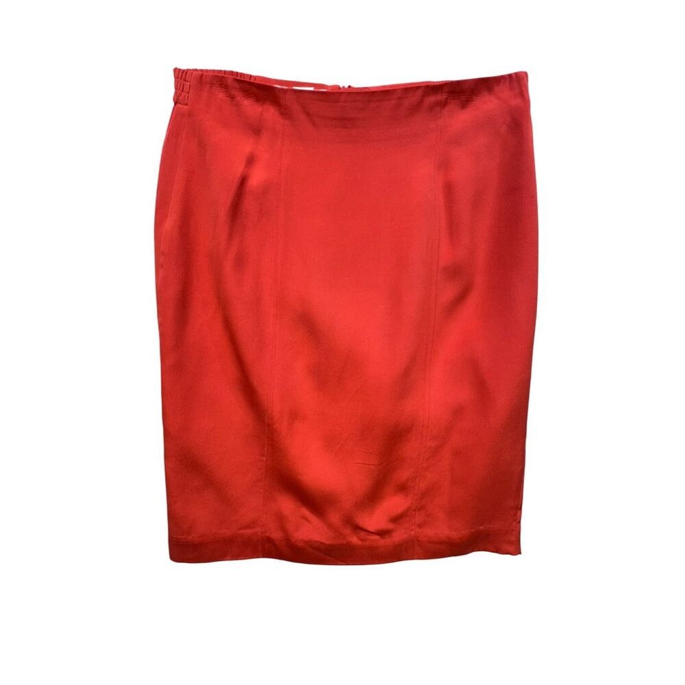 Vintage Danielle Martin Womens Straight Pencil Skirt Size 10 Red Formal 1980s